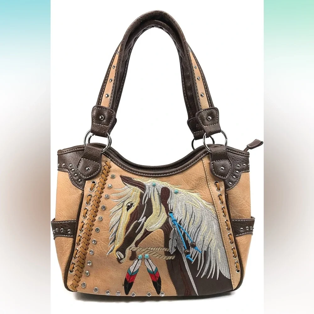 Embroidered western handbag